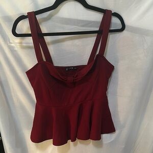 SHEIN Red Peplum Bustier Camisole